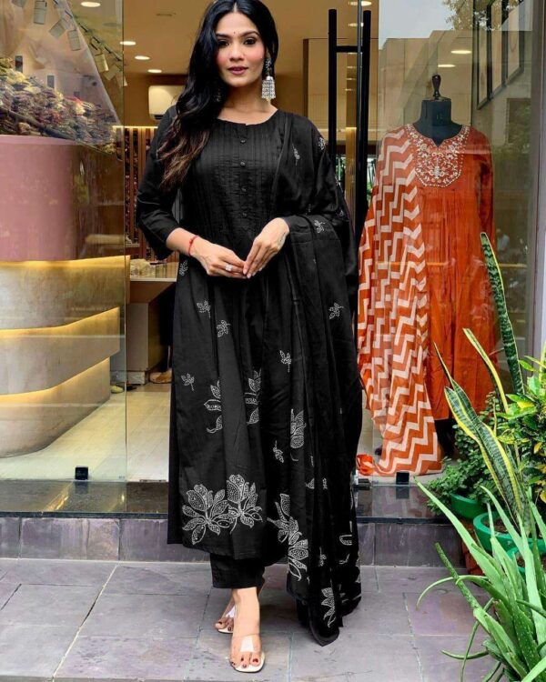 Flower Power ? Embroidered & Printed Cotton Dress for Women (M) - Image 4
